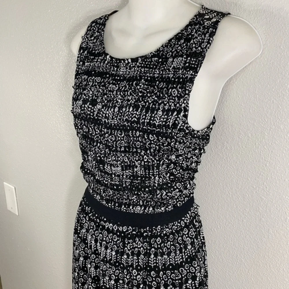 Anthro Postcard black white floral print dress T30